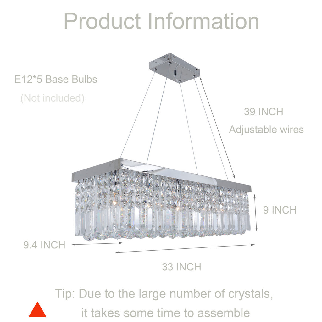 Emilynn 5-Light Dimmable Square / Rectangle Chandelier