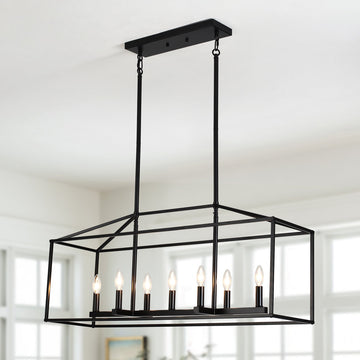 Entrekin 7-Light Dimmable Kitchen Island Square / Rectangle Chandelie