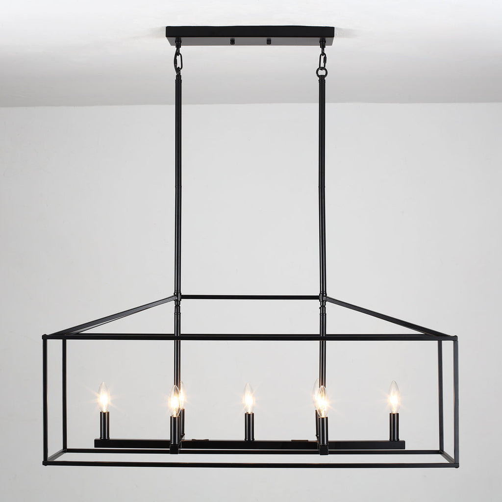 Entrekin 7-Light Dimmable Kitchen Island Square / Rectangle Chandelie