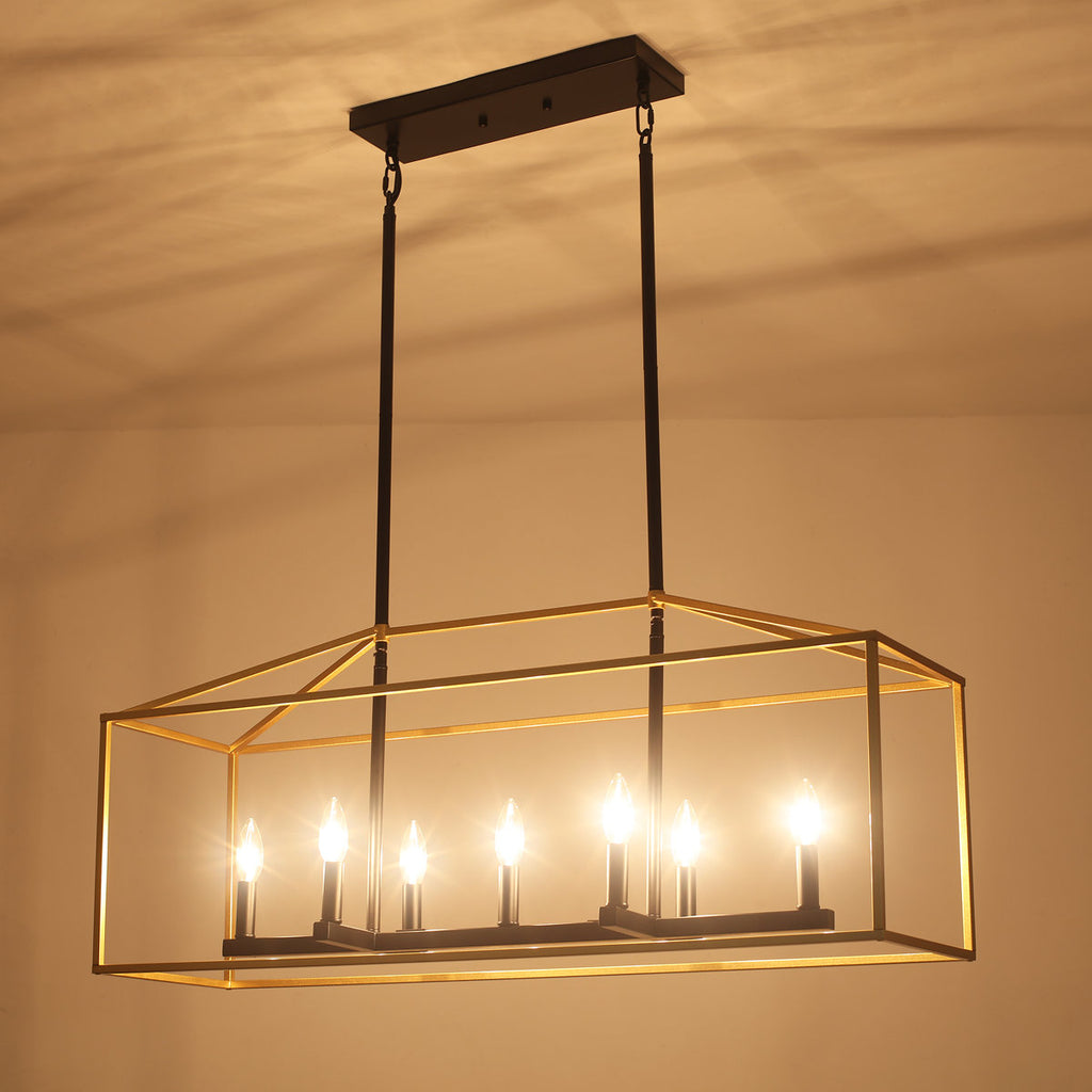 Entrekin 7-Light Dimmable Kitchen Island Square / Rectangle Chandelie