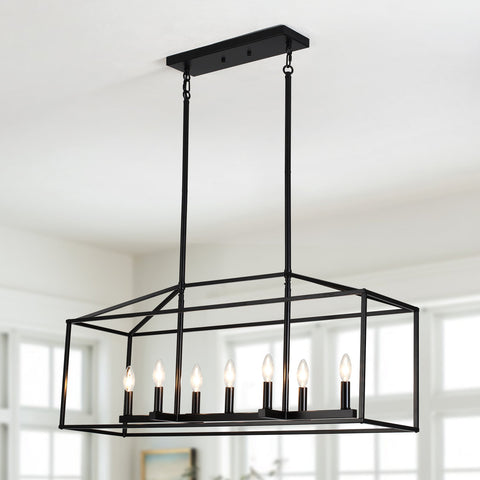 Entrekin 7-Light Dimmable Kitchen Island Square / Rectangle Chandelie