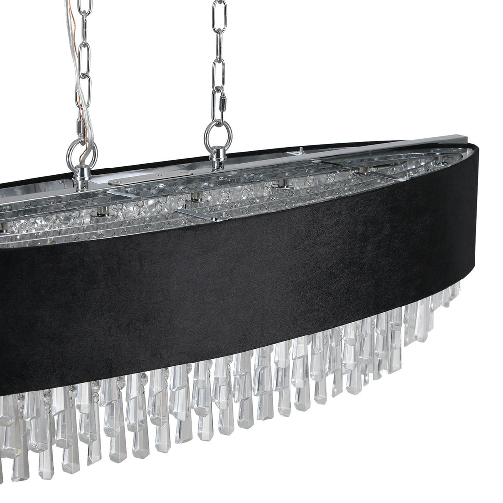 Garrett Crystal Chandelier with Imitation Velvet Shade & Adjustable Chain (Bulb Not Included)