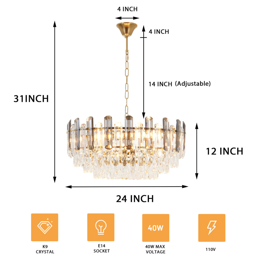 Goyette 8-Light Dimmable Tiered Chandelier with Adjustable Chain