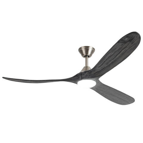 Inspired Maverick Style Gray Solid Wood 3 Blade Ceiling Fan With Light Dc Motor, Reversible, Remote Control 60 inch A101-W113890826-60