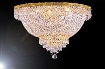 Flush Basket Empire Crystal Chandelier Lighting H 18" W 30" - A500-Flush/870/14