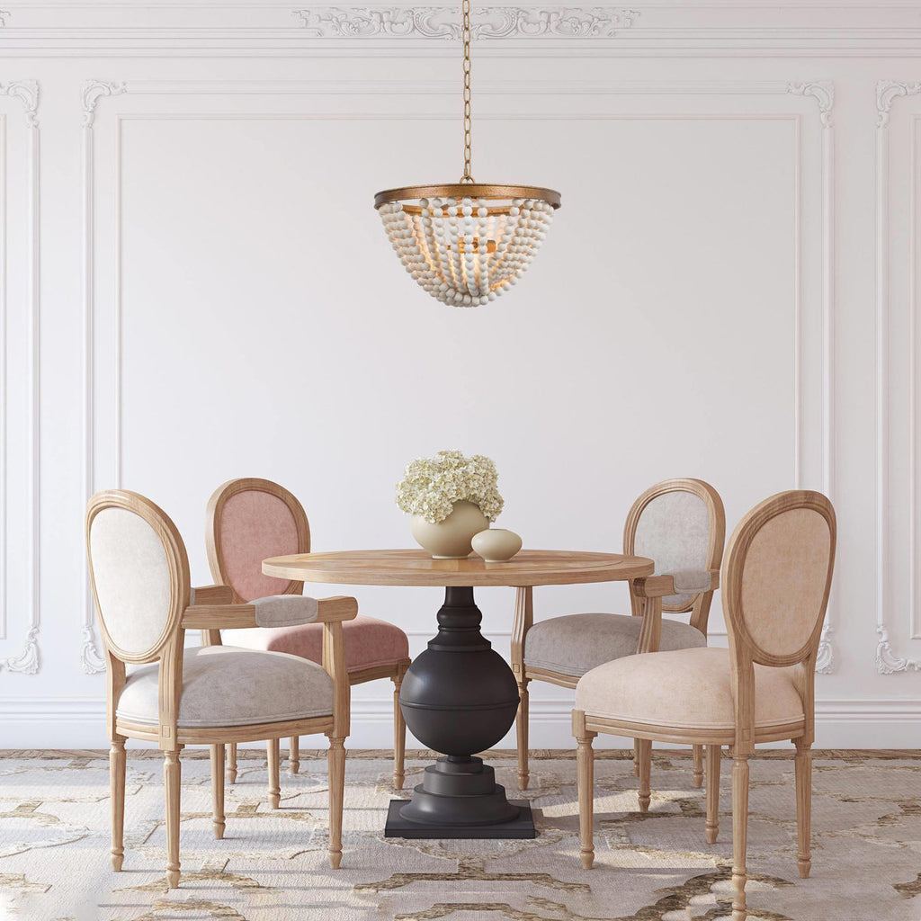 Hatfrneld 3-Light Chandelier with Wood Beaded