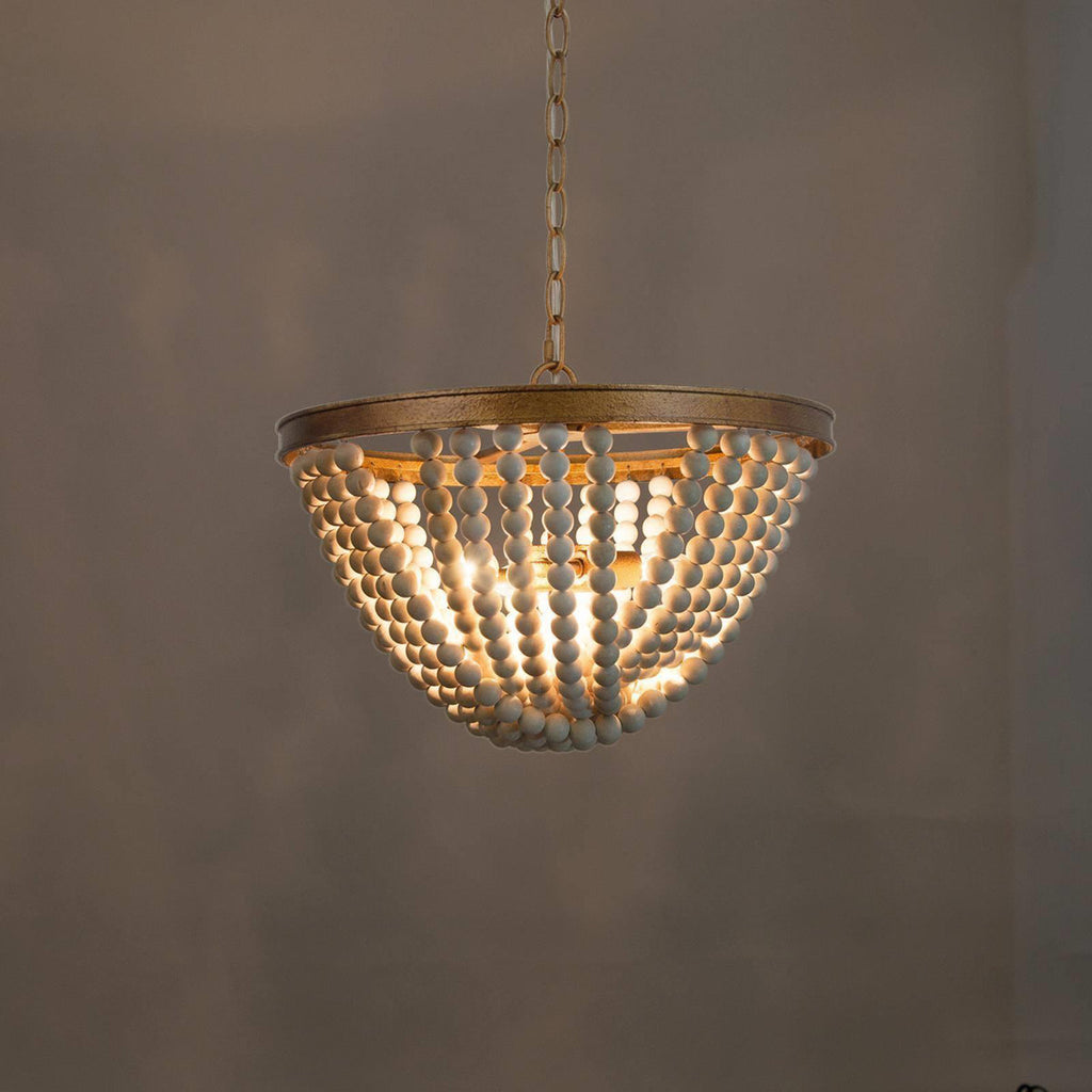 Hatfrneld 3-Light Chandelier with Wood Beaded