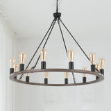 Hatsumi 12-Light Dimmable Wagon Wheel Chandelier