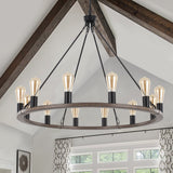 Hatsumi 12-Light Dimmable Wagon Wheel Chandelier