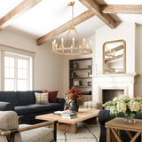 Hendon 12-Light Dimmable Kitchen Island Wagon Wheel Chandelier