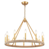 Hendon 12-Light Dimmable Kitchen Island Wagon Wheel Chandelier