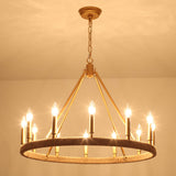 Hendon 12-Light Dimmable Kitchen Island Wagon Wheel Chandelier