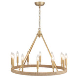 Hendon 12-Light Dimmable Kitchen Island Wagon Wheel Chandelier