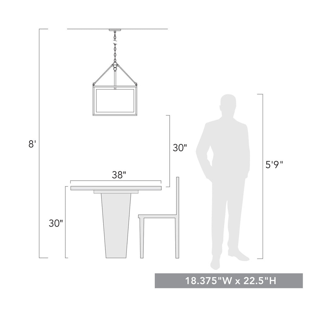 Hodder 5-Light Steel Dimmable Square Chandelier