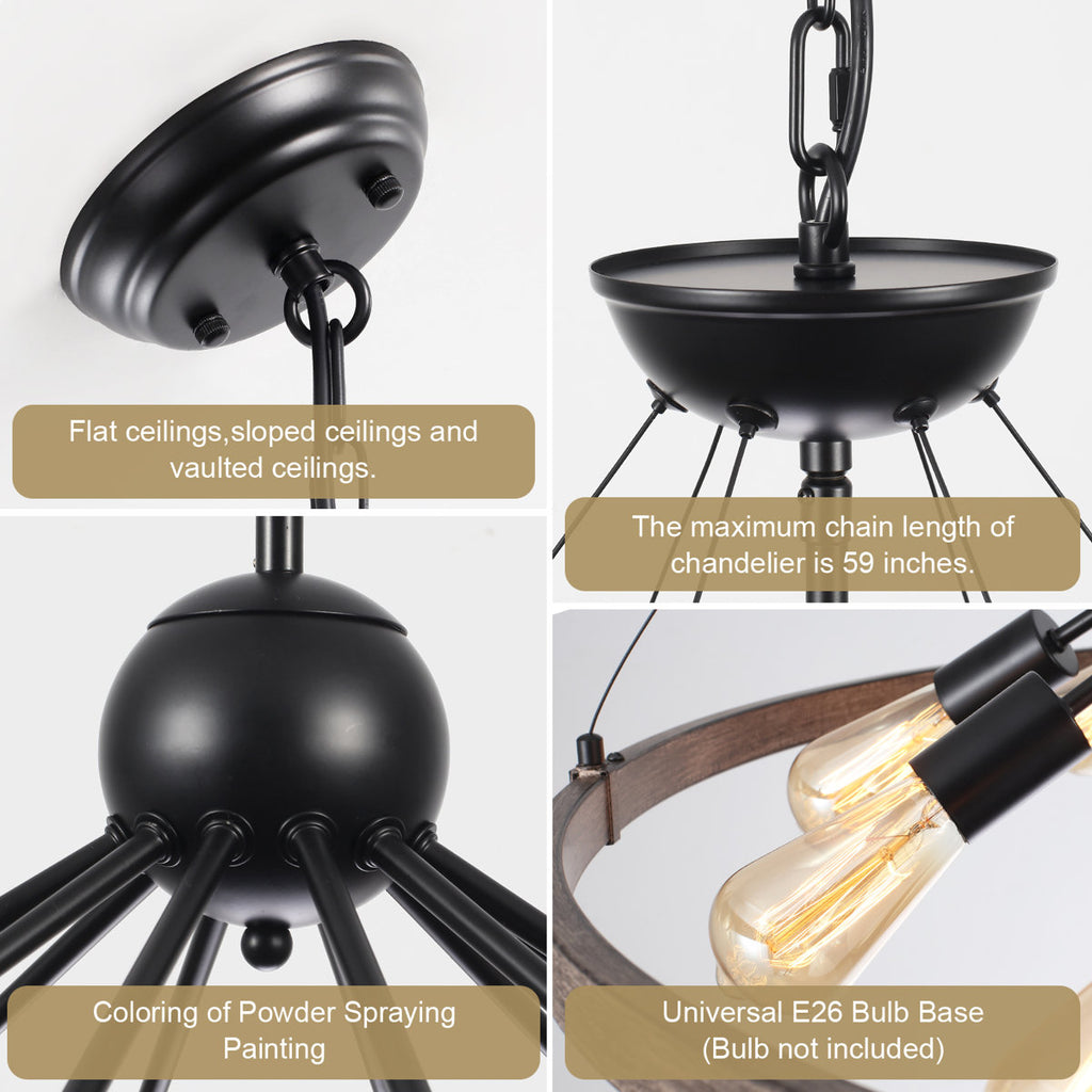 Kelcie 12-Light Large 43.3'' Dimmable Sputnik Wagon Wheel Chandelier
