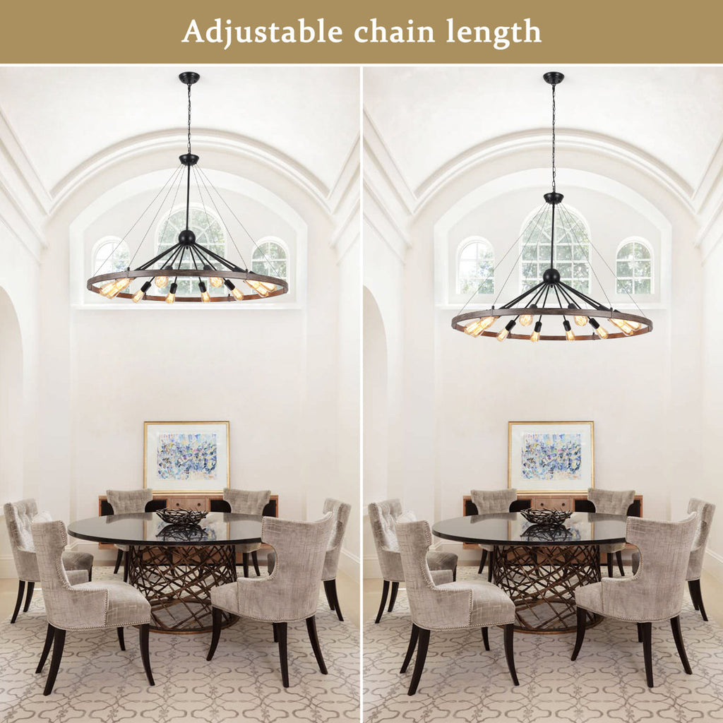 Kelcie 12-Light Large 43.3'' Dimmable Sputnik Wagon Wheel Chandelier