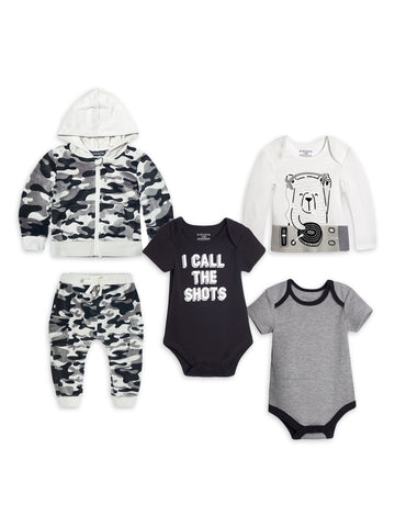Baby Boy Velour 5PC Outfit Set