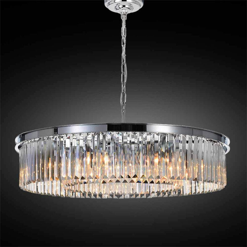 8 Light Dimmable Unique Crystal Chandelier With Chrome Finish