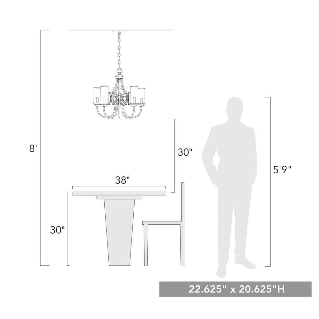 Littleville 5-Light Steel Dimmable Empire Chandelier