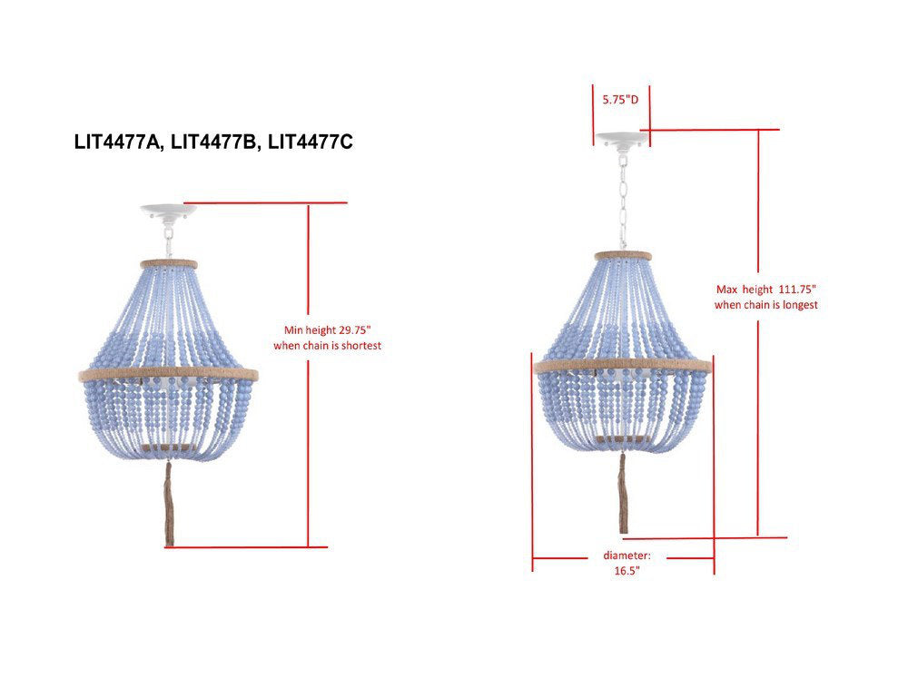 Llandel 3-Light Dimmable Empire Chandelier