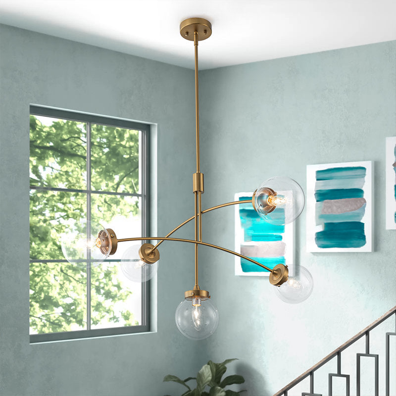 Saltash 9 - Light Steel Dimmable Round Chandelier