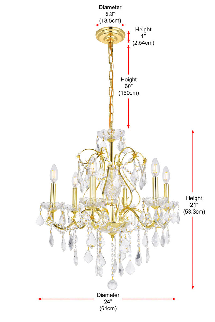 Monroe 6-Light Dimmable Classic / Traditional Chandelier
