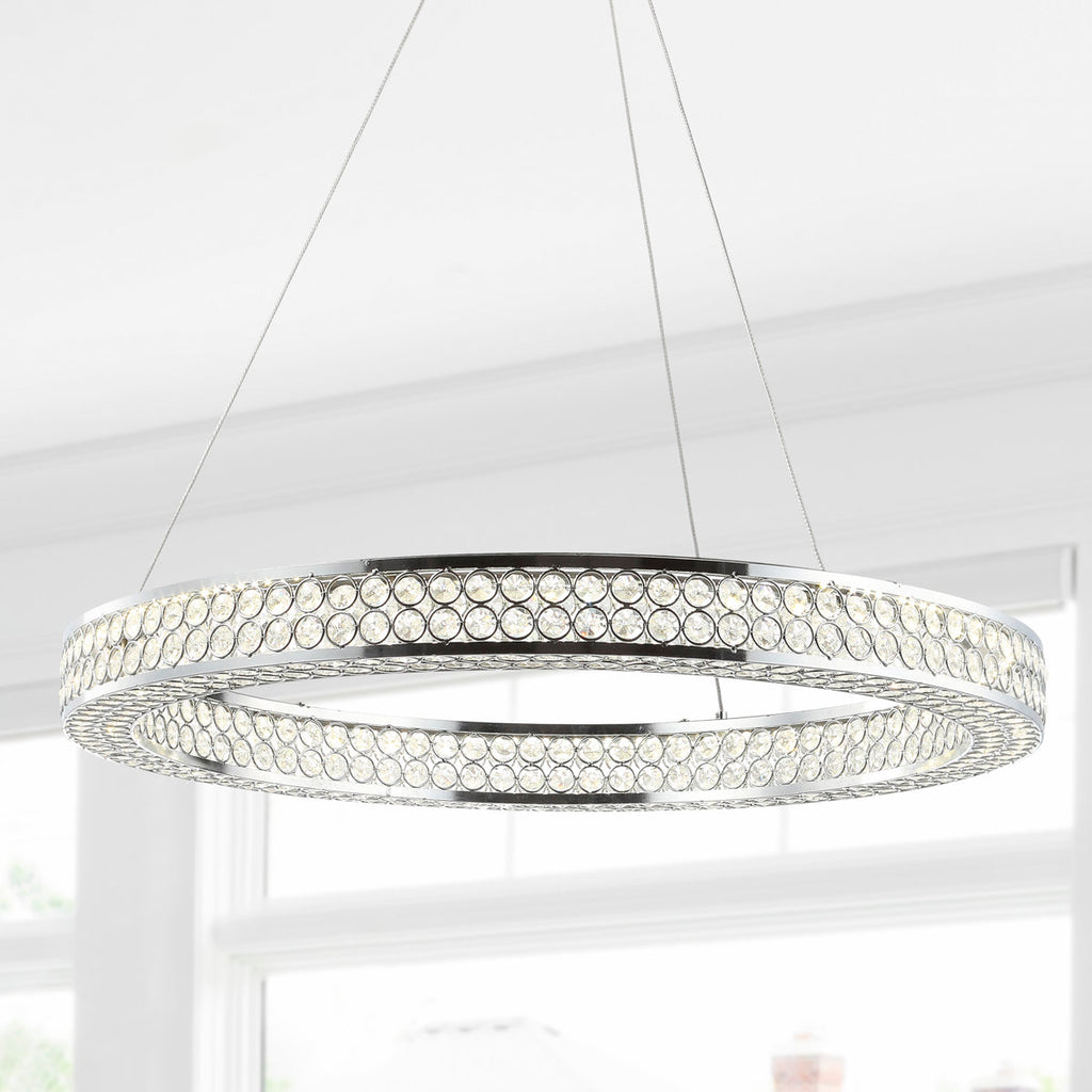 Monthamre Dimmable LED Wagon Wheel Chandelier