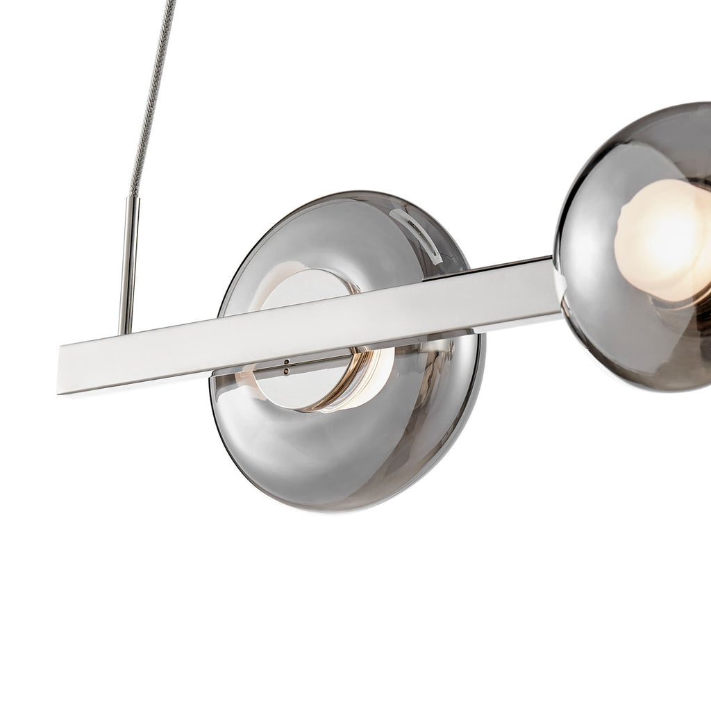 Orbis Linea Dimmable Integrated LED Polish Nickel Chandelier