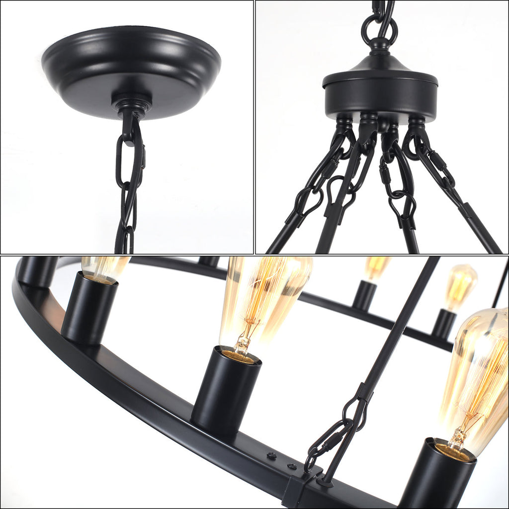 Romyn 20-Light Dimmable Wagon Wheel Chandelier