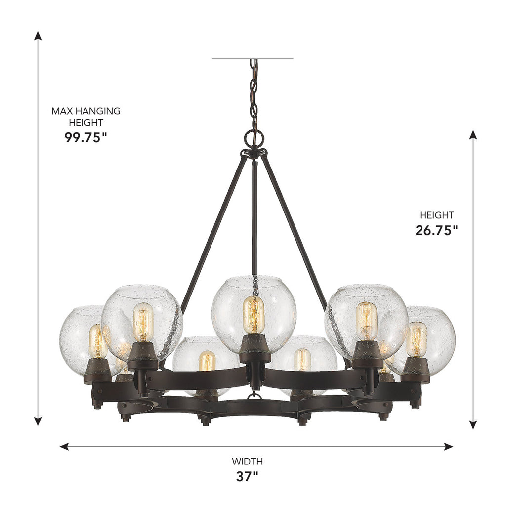 Saltash 9-Light Steel Dimmable Round Chandelier