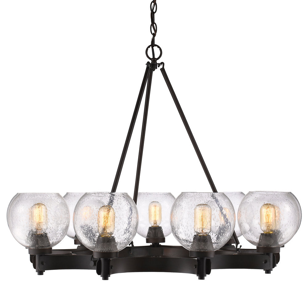 Saltash 9-Light Steel Dimmable Round Chandelier