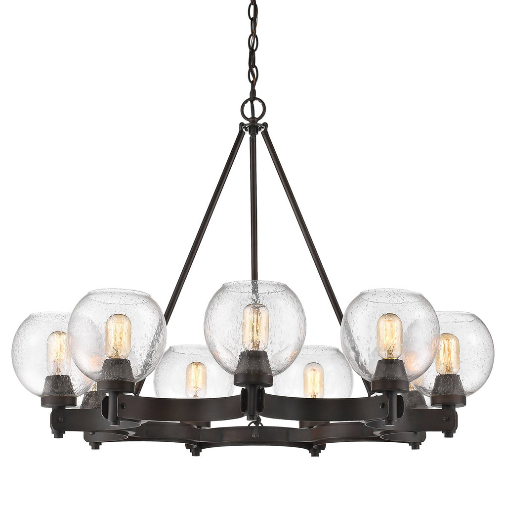 Saltash 9-Light Steel Dimmable Round Chandelier