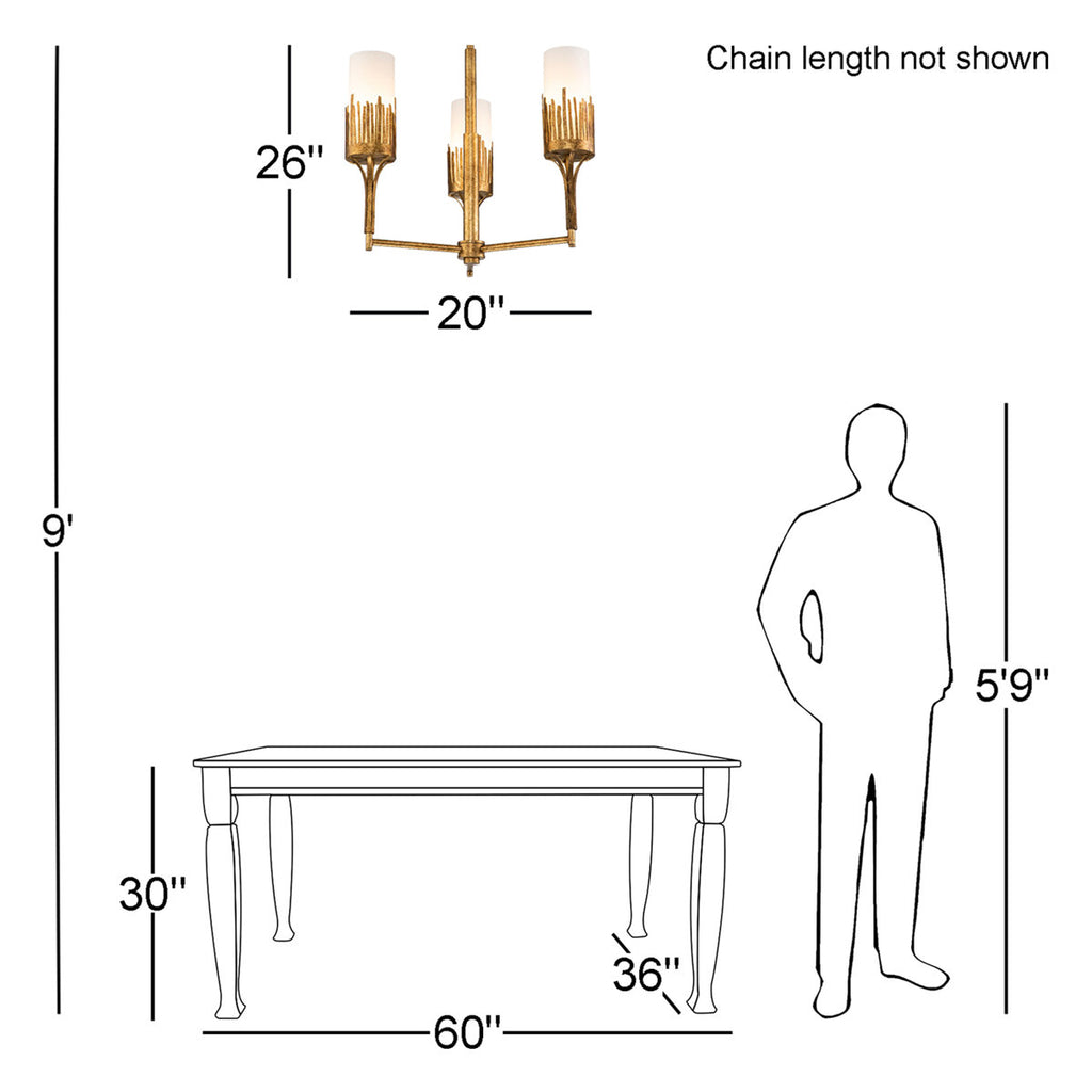 Sawgrass 3 Light Chandelier