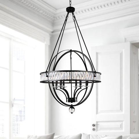 Worton 4 - Light 18W Lantern Square Black Modern Chandelier