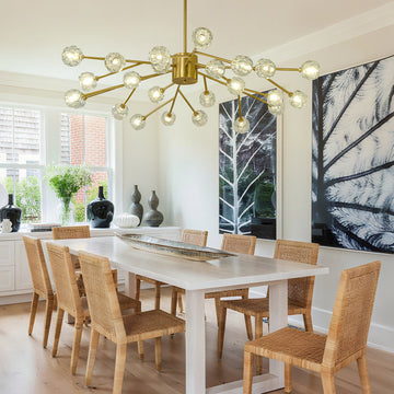Sputnik Chandeliers Modern Crystal Pendant Lighting Gold Chandelier 24 Lights Mid Century Crystal Ceiling Light Fixtures For Dining Room Kitchen Island Living Room