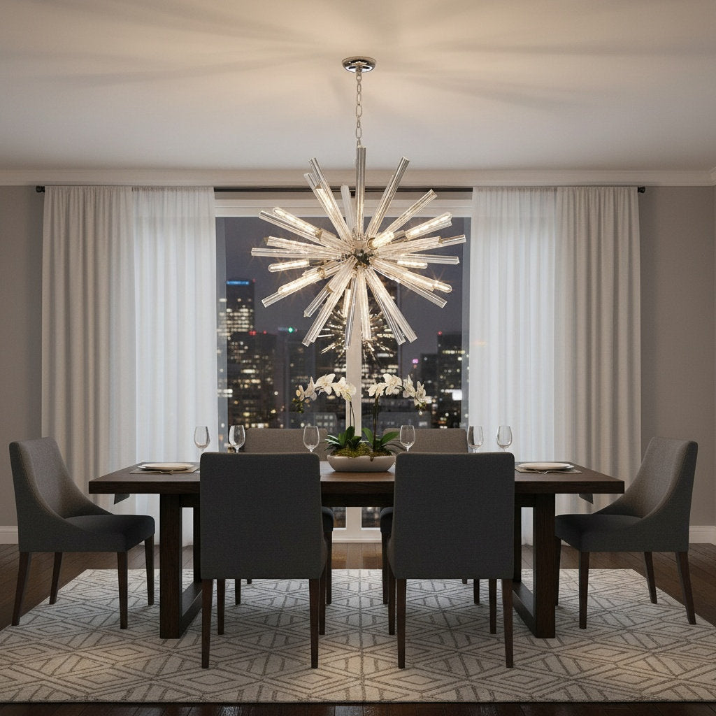 Tietjen 9-Light Glass Dimmable Sputnik Sphere Chandelier