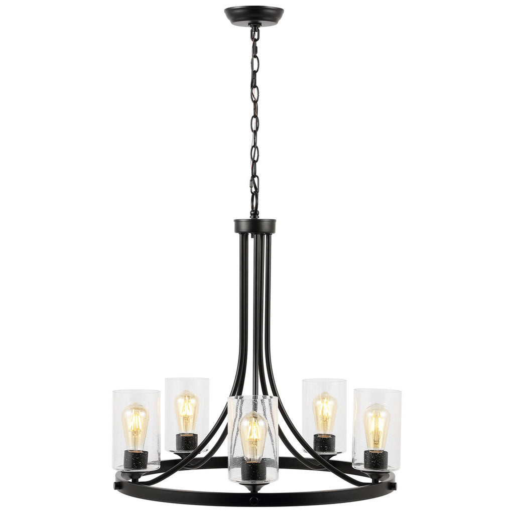 Virendra 5-Light Dimmable Wagon Wheel Chandelier