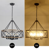 Williston Forge 6-Light 21.65" Dimmable Farmhouse Geometric Drum Chandelier Ceiling Lights for Foyer Kitchen Island Living Room