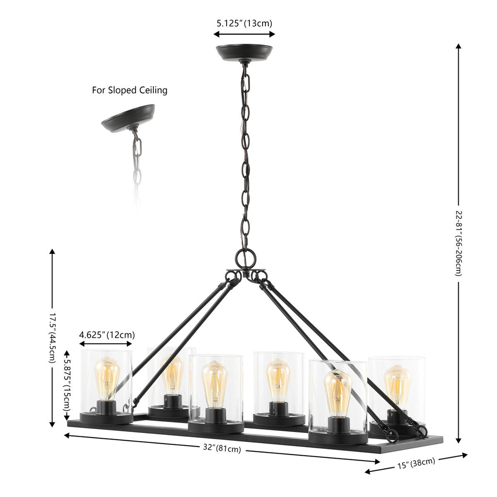 Wyllis 6-Light Dimmable Modern Linear Chandelier
