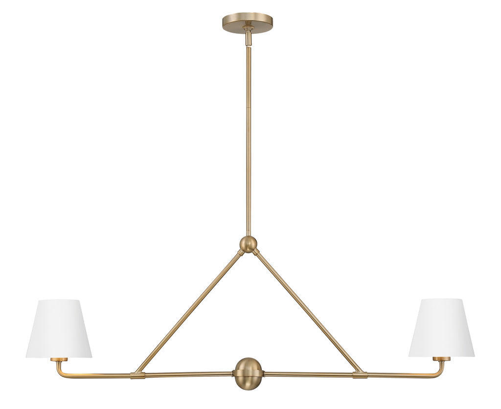 Xavier 2 Light Vibrant Gold + White Chandelier - C193-XAV-B9302-VG-WH