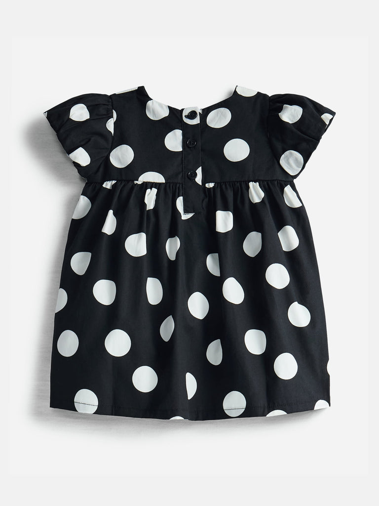 Baby Girls Puff Sleeve Cotton Dress with Bloomers, 2 Piece