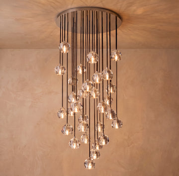 Inspired Boule de Cristal Style 30 Inch Crystal Sphere Cascade Chandelier Polished Nickel - Main Product View