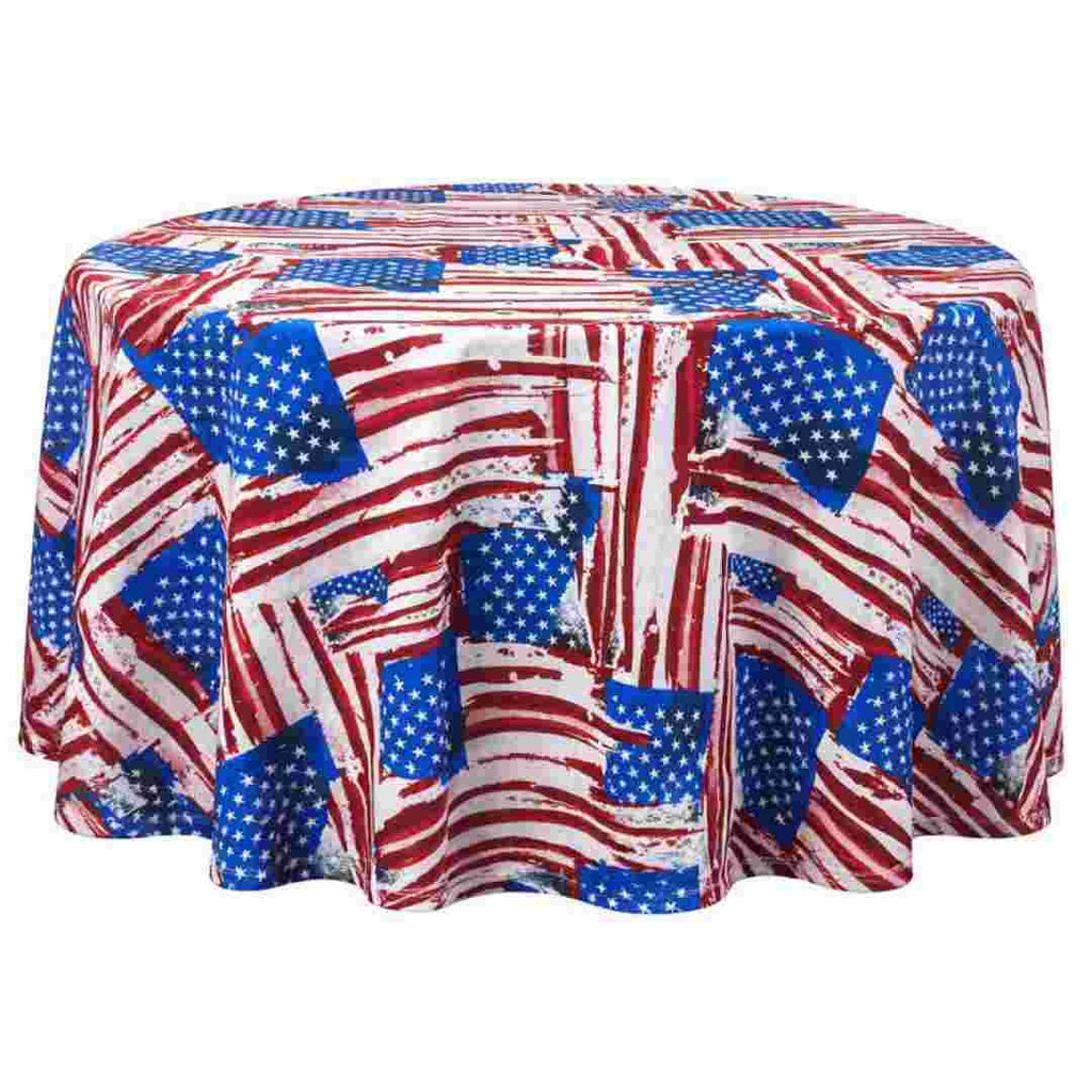 Round Tablecloth Polyester Voile Americana
