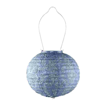 Metallic Blue 8" Globe Solar Lantern
