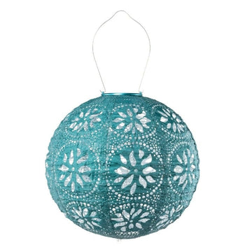 Mineral Green Boho 12" Globe Soji Stella Solar Lantern