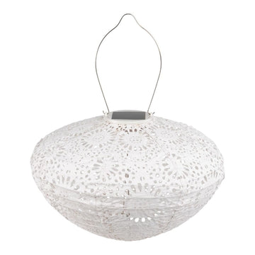 Porcelain Crown Chantilly Lace 13" x 7.25" Solar Lantern