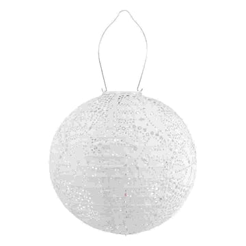Porcelain Monstera 12" Globe Soji Stella Solar Lantern