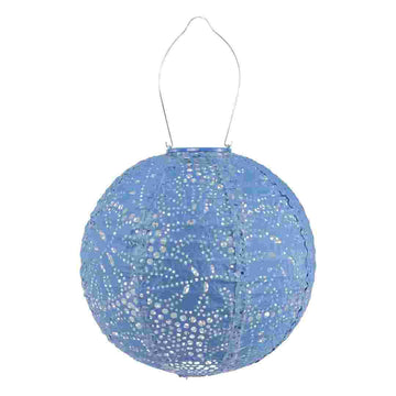 Cornflower Blue Monstera 12" Globe Soji Stella Solar Lantern