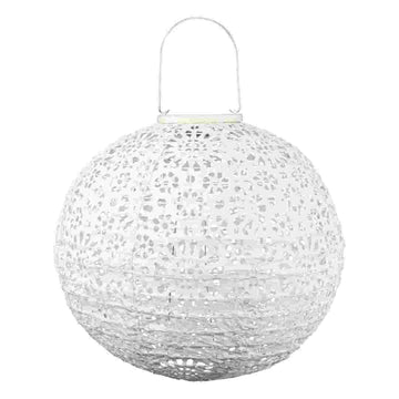 Porcelain Stella Luxe Chantilly Lace 12" Globe Lantern (Non-Solar)