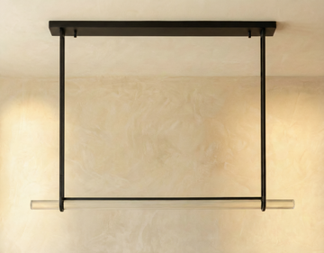 Inspired Audubon Style Crystal 1-Bar Linear Chandelier 60.5" - Black